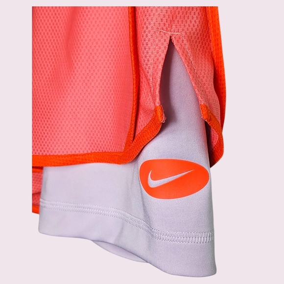 Nike Girl's Pink Orange Running Shorts - Picture 3 of 3